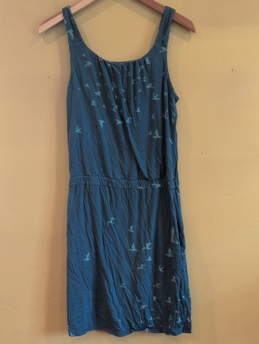 Toad And Co Blue Sleeveless Bird-Print Summer Dress
